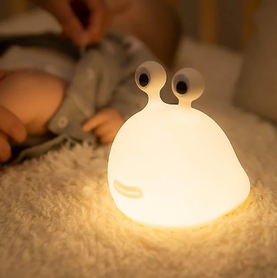 Slug Night Light Nursery Squishy Lamp Silicone Night Light for Breastfeeding Cute Animal Bedside Lamp for Baby Kids Teens Soft Nightlight with Touch Sensor for Bedroom