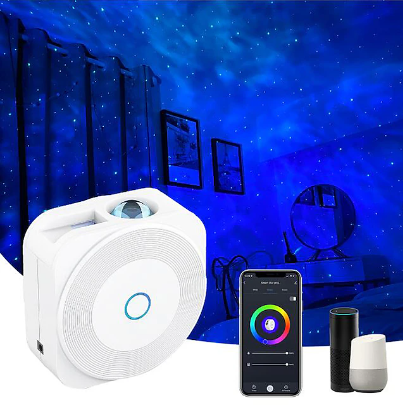 WiFi Smart Star Projector Galaxy Laser Starry Sky Projector Waving Night Light Colorful APP Wireless Control Alexa Google