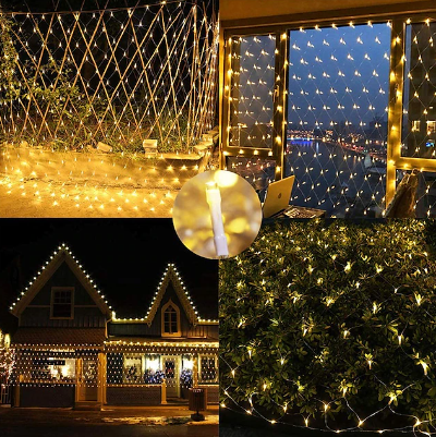 Led Net Mesh String Light 8x10M 2600Led Christmas Holiday Fairy String Light For Garden Christmas Wedding Party Window Curtain Garland Decoration Xmas Lighting AC85-265V EU US AU UK Plug