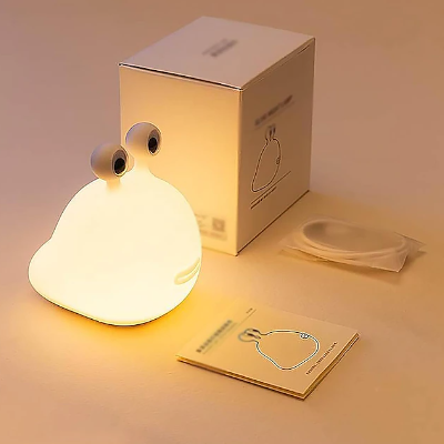 Slug Night Light Nursery Squishy Lamp Silicone Night Light for Breastfeeding Cute Animal Bedside Lamp for Baby Kids Teens Soft Nightlight with Touch Sensor for Bedroom