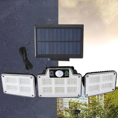 Security LED Outdoor Lights 120/168/228 LED Bead Outdoor Solar Remote Control Wall Lamp LED Body Sensing Garden Lamp Home Garage Lamp Road Lighting Solar Lamp LED Floodlight Path Lamp and Swimming Pool Garden Decorative Lamp 1PC