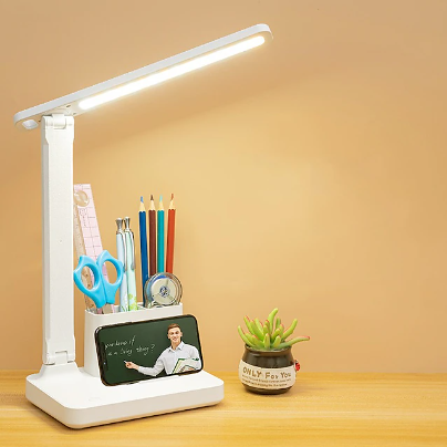 New LED Stepless Dimmable Portable Folding Lamp USB Rechargeable Folding Touch Switch Desk Lamp Energy Saving Rechargeable LED Pen Holder Dimmable Reading Light