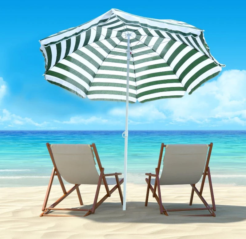 6ft Green colour Beach umbrella with Push Button