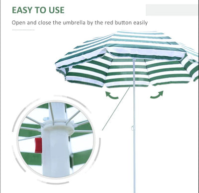 6ft Green colour Beach umbrella with Push Button