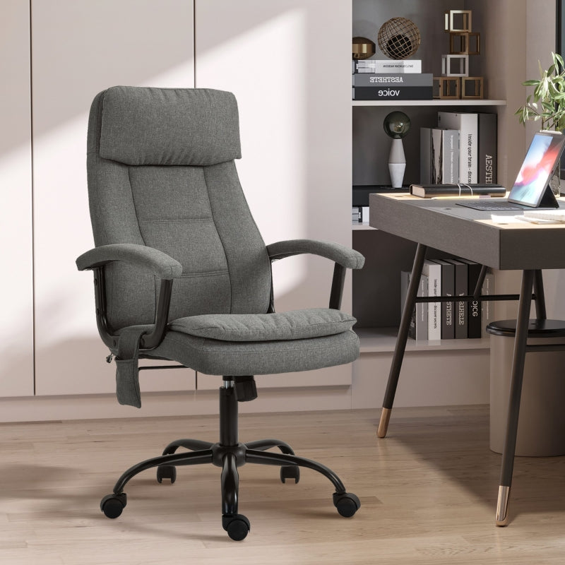 Vinsetto Office Chair 2-Point Massage Executive Ergonomic USB Power Adjustable Height 360° Swivel Grey