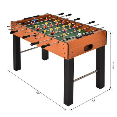 Soozier Foosball Table, 48'' Wooden Soccer Game Table, w/ 8 Rods, 2 Balls Suit for 4 Players Perfect for Arcades, Pub, Game Room