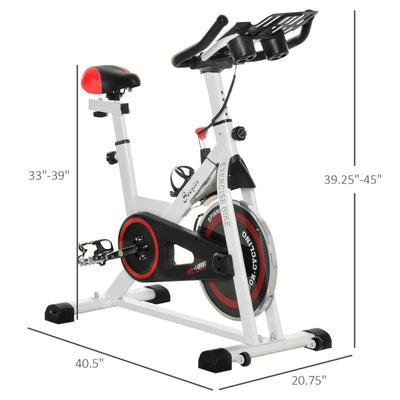 Soozier Adjustable Upright Stationary Exercise Bike Aerobic Training Indoor Cycling Cardio Workout Fitness Racing Machine for Home w/ Adjustable Resistance Flywheel, Bottle Holder