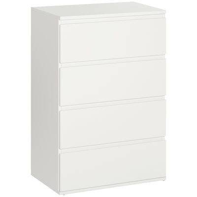 HOMCOM 4 Drawer Cabinet Storage Cupboard Wooden Freestanding Organiser Unit White