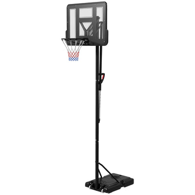 Soozier 7.7-10ft Basketball Hoop, Freestanding Basketball System with 43'' Shatterproof Backboard and Wheels