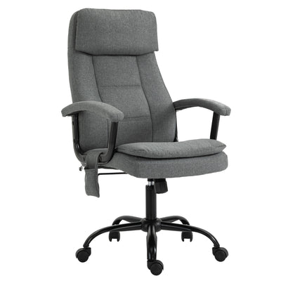 Vinsetto Office Chair 2-Point Massage Executive Ergonomic USB Power Adjustable Height 360° Swivel Grey