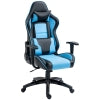 Vinsetto High Back Gaming Chair PU Leather Office Chair Desk Gamer Chair with Lumbar Support, Headrest, Adjustable Height, Blue and Black