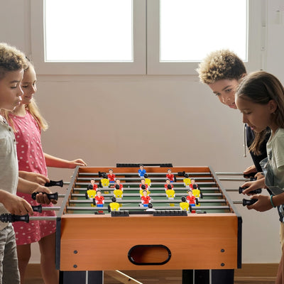 Soozier Foosball Table, 48'' Wooden Soccer Game Table, w/ 8 Rods, 2 Balls Suit for 4 Players Perfect for Arcades, Pub, Game Room