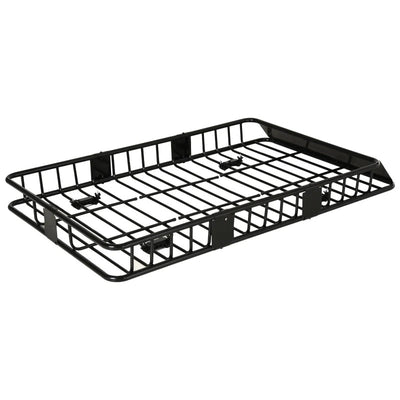 HOMCOM 64"/43" x 39" Car Roof Rack, Length Adjustable, Universal Rooftop Cargo Carrier Basket with U-bolts, 220 lbs Capacity