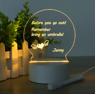 LED Note Board Message DIY Board 1PC with USB Pen Gift Holiday Light for Children Girl Friend Home Decoration Night Lamp