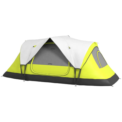 Outsunny Camping Tent for 6-8 Man with 2000mm Waterproof Rainfly and Carry Bag for Fishing Hiking Festival, Green