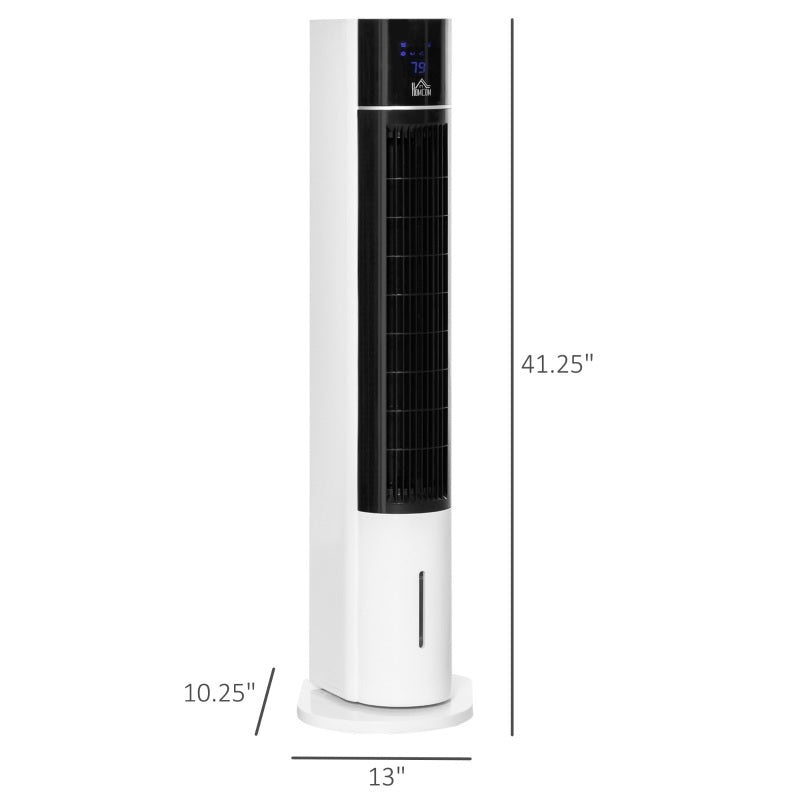 HOMCOM 3-In-1 Cooling Fan, Evaporative Air Cooler with 52° Oscillation, Ice Packs, Remote, 12H Timer, 3 Modes, 3 Speeds, White