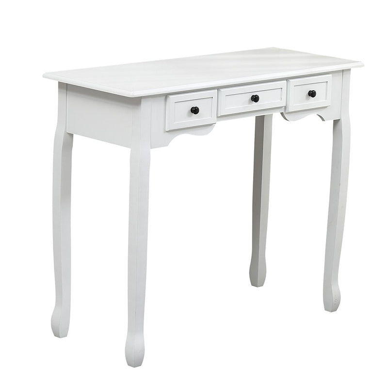 White 3 Drawer 94x40x80cm Hall Console Table Hallway Side Entry Wooden Timber