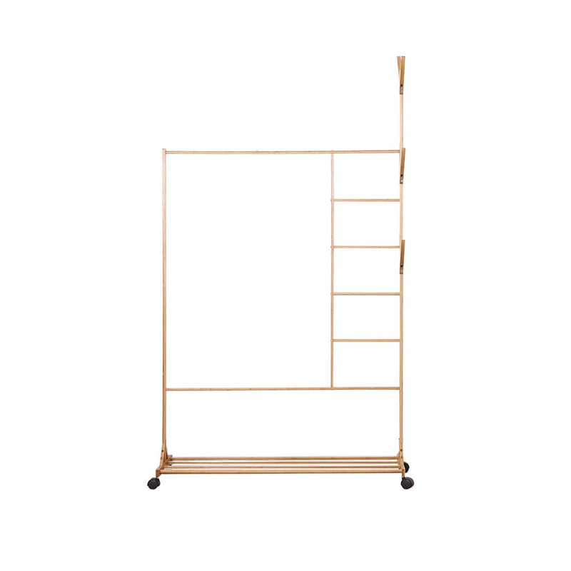 100x35x175cm Wooden Multi Clothes And Coats Storage Hanging Rack
