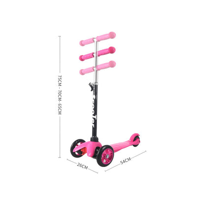 Monvelo Pink Scooter for Kids Deluxe 3 Wheel Glider with Kick And Go Lean 2 Turn