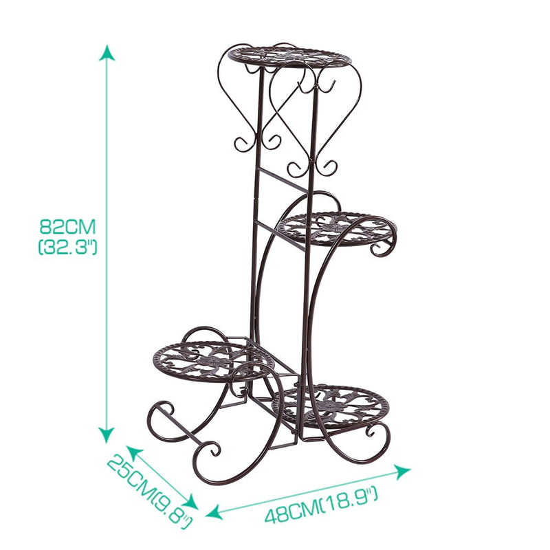 1x Levede Plant Stand Outdoor Indoor Metal Flower Pots Rack Corner Planter Shelf