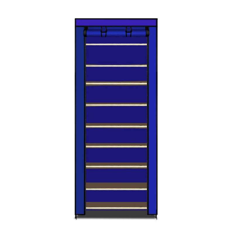 Blue 10 Tiers Shoe Rack Holder