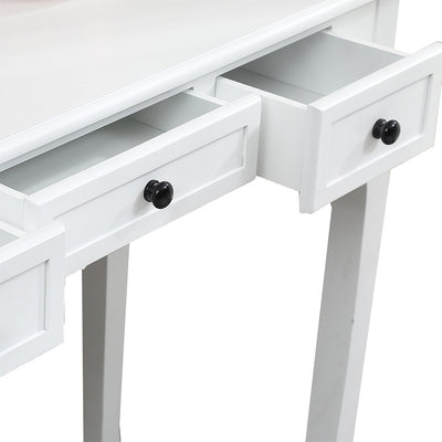 White 3 Drawer 94x40x80cm Hall Console Table Hallway Side Entry Wooden Timber