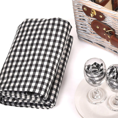 4 Person Picnic Basket Baskets Set Outdoor Blanket Deluxe Wicker Gift Storage