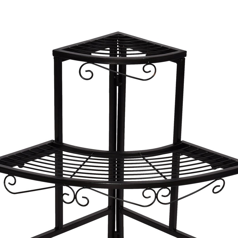 Levede Outdoor Indoor Pot Plant Stand Garden Metal 3 Tier Planter Corner Shelf