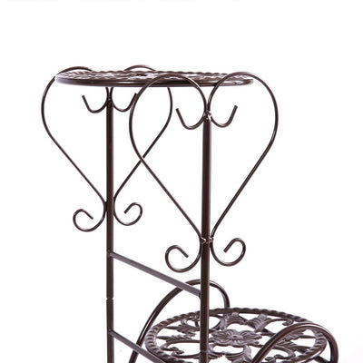 1x Levede Plant Stand Outdoor Indoor Metal Flower Pots Rack Corner Planter Shelf