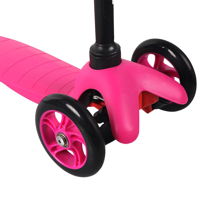 Monvelo Pink Scooter for Kids Deluxe 3 Wheel Glider with Kick And Go Lean 2 Turn