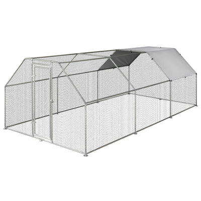 Large Metal Walk-In Chicken Coop Run Cage Outdoor Cover