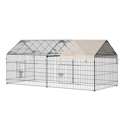 Galvanized Cage with Cover for Dog, Rabbit, and Chicken Run, 87&quot;