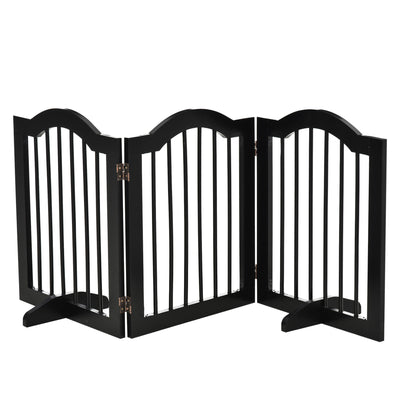 Freestanding Pet Gate for Dogs Folding Indoor Barrier w/2 Feet for Doorway Stair