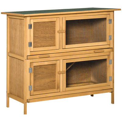 Solid Wood Rabbit/Bunny Hutch with 2 Large Main Rooms