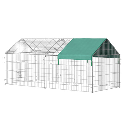 Galvanized Cage with Cover for Dog, Rabbit, and Chicken Run, 87&quot;