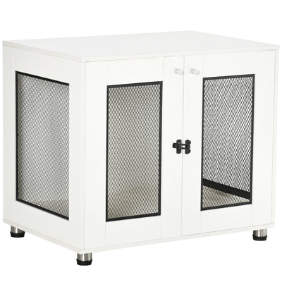 Dog Kennel Furniture W/ Double Doors Cushion for Medium Dogs