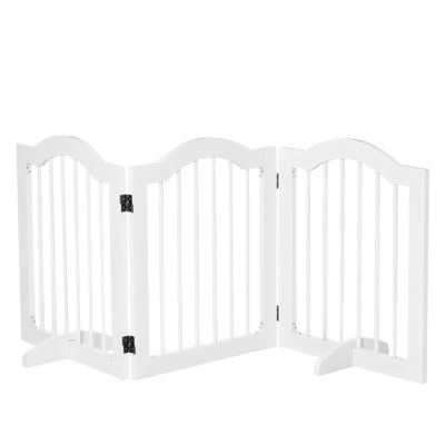 PawHut Freestanding Pet Dog Gate 24" Tall Folding Indoor Barrier 3 Panel