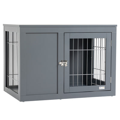 Furniture Style Dog Crate End Table, w/ Double Doors for Small &amp; Medium Dogs