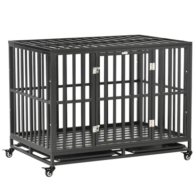 Strong Pet Dog Crate Mobility Cage w/ Playpen Metal &amp; Removeable Tray