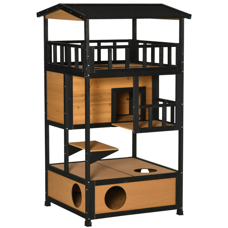 Feral Cat House, Kitten Shelter, w/ Escape Door, Jumping Platform