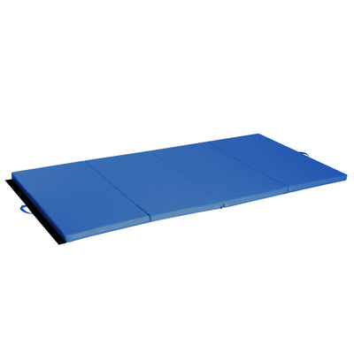 4'×8'×2'' Folding Exercise Mat Floor Gym Mat Fitness Yoga Pad PU Leather