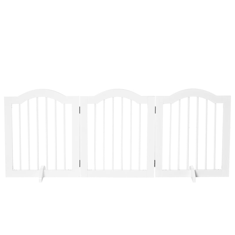 PawHut Freestanding Pet Dog Gate 24" Tall Folding Indoor Barrier 3 Panel