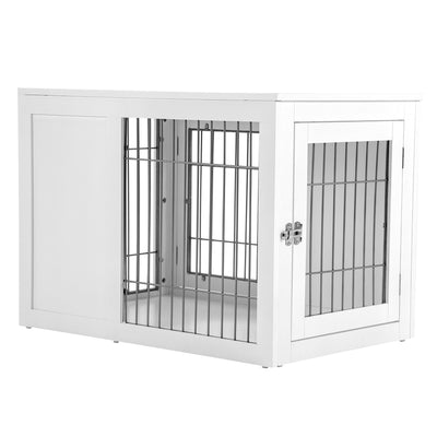 Furniture Style Dog Crate End Table, w/ Double Doors for Small &amp; Medium Dogs