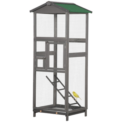 65&quot; Extra Large Wooden Bird Cage Habitat with Strong Metal Wire 2 Doors