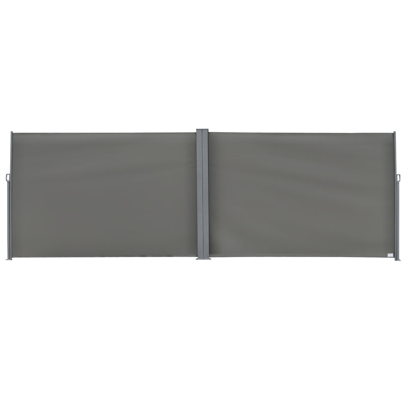 Retractable Double Side Awning Folding Privacy Screen Fence Sun Shade