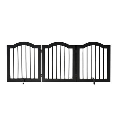 PawHut Freestanding Pet Dog Gate 24" Tall Folding Indoor Barrier 3 Panel