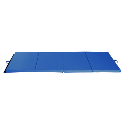 4'×8'×2'' Folding Exercise Mat Floor Gym Mat Fitness Yoga Pad PU Leather