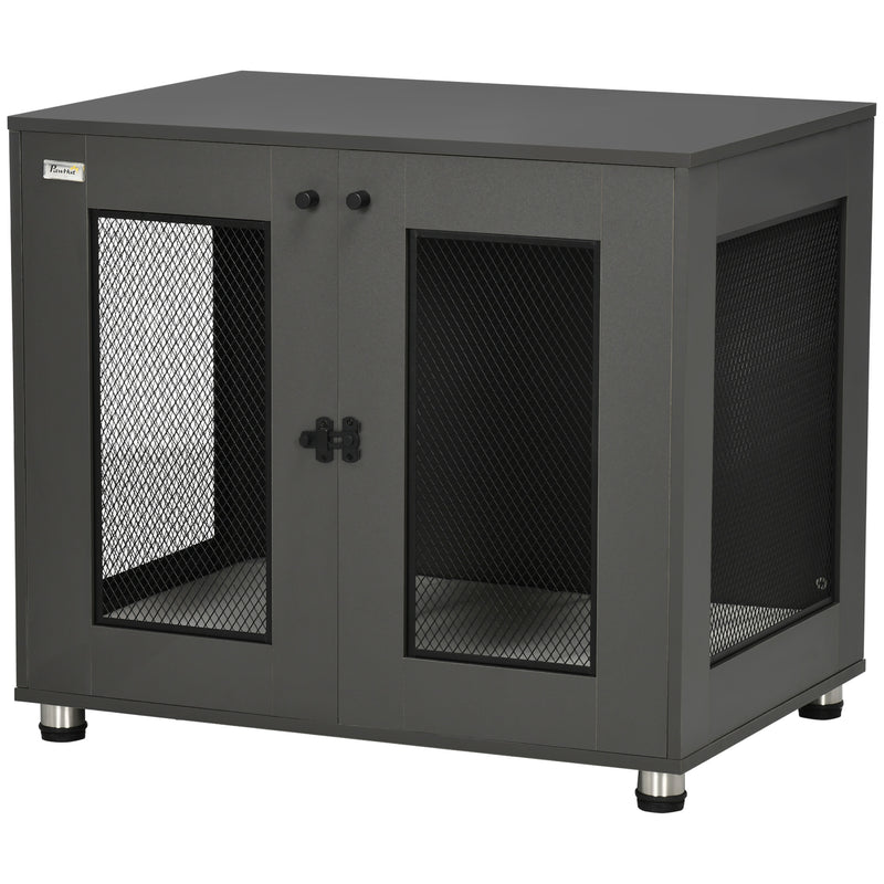 Dog Kennel Furniture W/ Double Doors Cushion for Medium Dogs