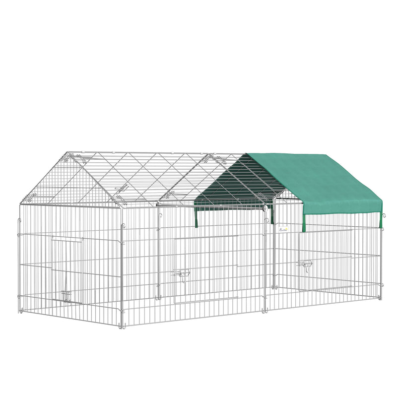 Galvanized Cage with Cover for Dog, Rabbit, and Chicken Run, 87&quot;