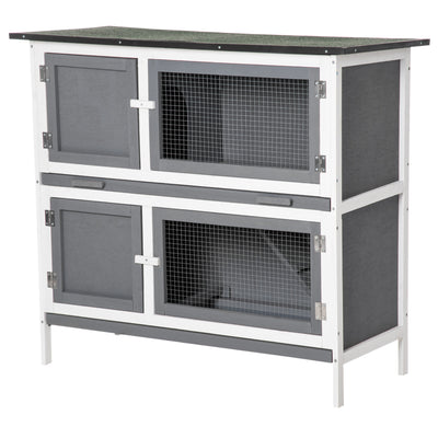 Solid Wood Rabbit/Bunny Hutch with 2 Large Main Rooms